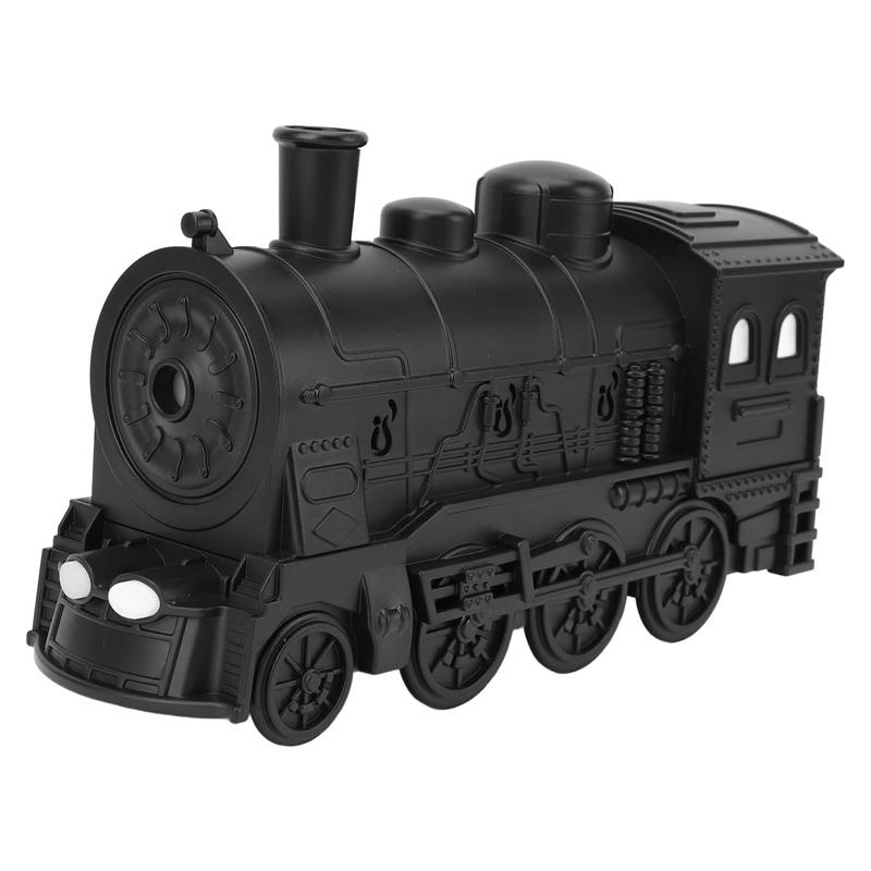 Essential Oil Diffuser, Steam Train Aromatherapy Diffuser， 300 ml Retro Train Humidifier, with 7 Colors Light 2 Mist Modes, Simulate Train Sound，Bedroom Home Office(Black)