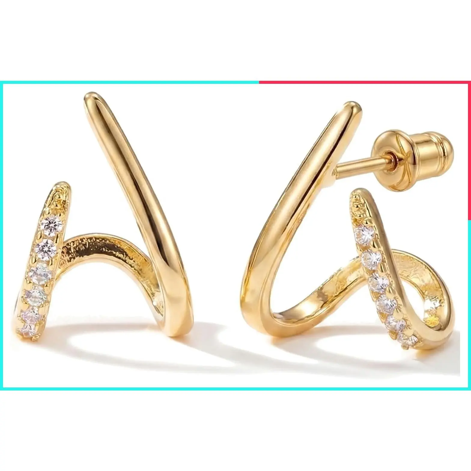 14K Gold Stud Earrings for Women - Minimalist Hypoallergenic Design for Sensitive Ears