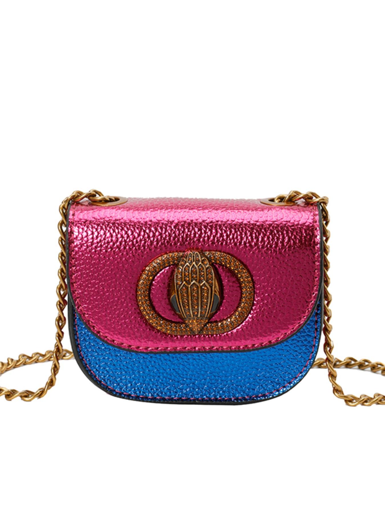 New Mini Chain Bag, Solid Color Flap Closure, Half Round Crossbody Bag, High-End Single Shoulder Fashion, Trendy Luxurious Handbag, Crescent Bag, Lightweight Crossbody Bag