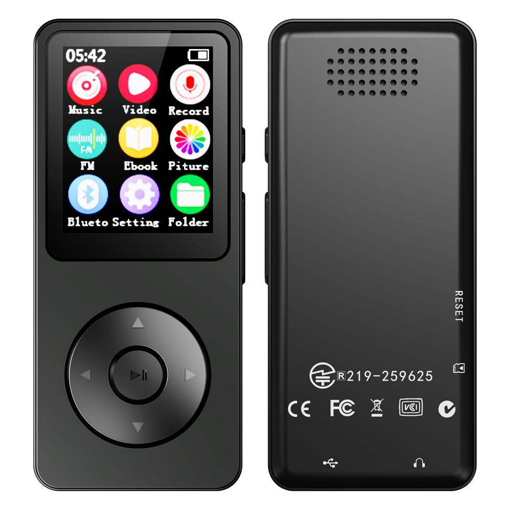 HiFi Lossless Audio MP3 Player with Rubber Dirt-Resistant Design, Bluetooth, Type-C, Built-In Speaker, FM Radio, E-Book Support, Multi-Language, AVI Video Playback, WMA Compatibility, Swimming-Ready Water Resistance for Students
