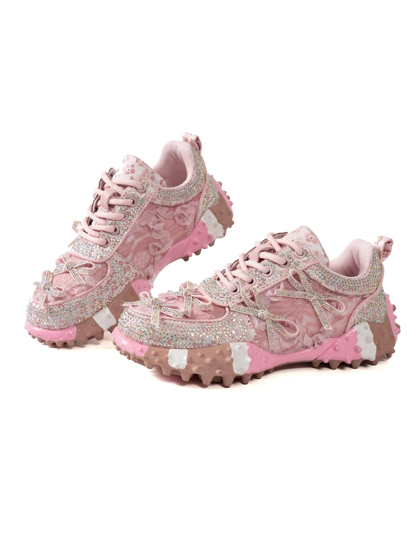 Women's Thick Sole Height Increasing Dad Shoes, Handmade Embellished Fashion Luxury Casual Women's Shoes, Unique Design Comfortable Sneakers