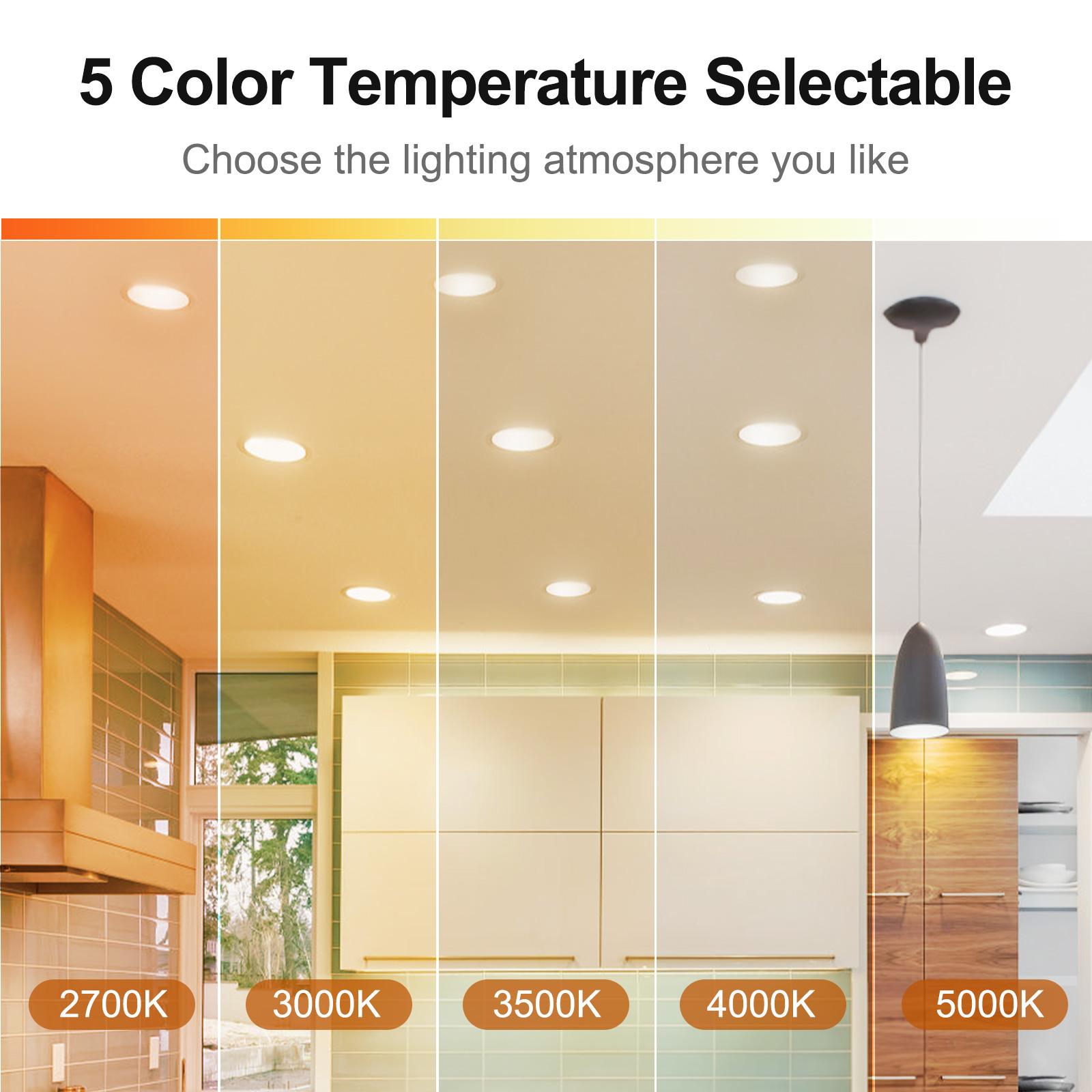 DAYBETTER 6 inch LED Recessed Lighting 5CCT 12W 1050LM Ultra-Thin Ceiling Light with Junction Box Selectable Dimmable Can Light for Kitchen Living Room Bedroom Bathroom DAYBETTER 6 inch LED Recessed Lighting 5CCT 12W 1050LM Ultra-Thin Ceiling Light with Junction Box Selectable Dimmable Can Light for Kitchen Living Room Bedroom Bathroom