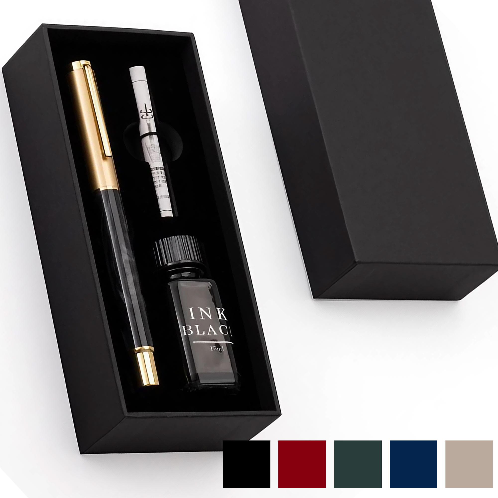 Metal Fountain Pen Set, 1 Count Fountain Pen with Ink & Gift Box, Smooth Writing Pen Set, Gift for Men & Women, Office Fountain Pen, Specialty Pen