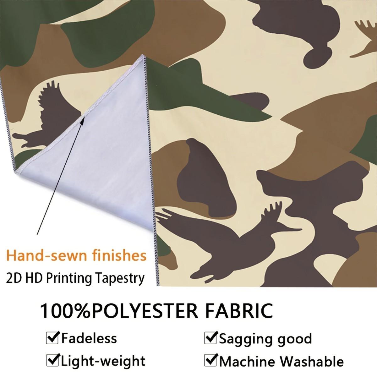 Wild Duck Camo Hunting Tapestry, HD Digital Printed Wall Hanging Tapestries, Multi-Use Wall Blanket for Bedroom Living Room, Perfect Backdrop Decor for Hunting Enthusiasts, Ideal Gift