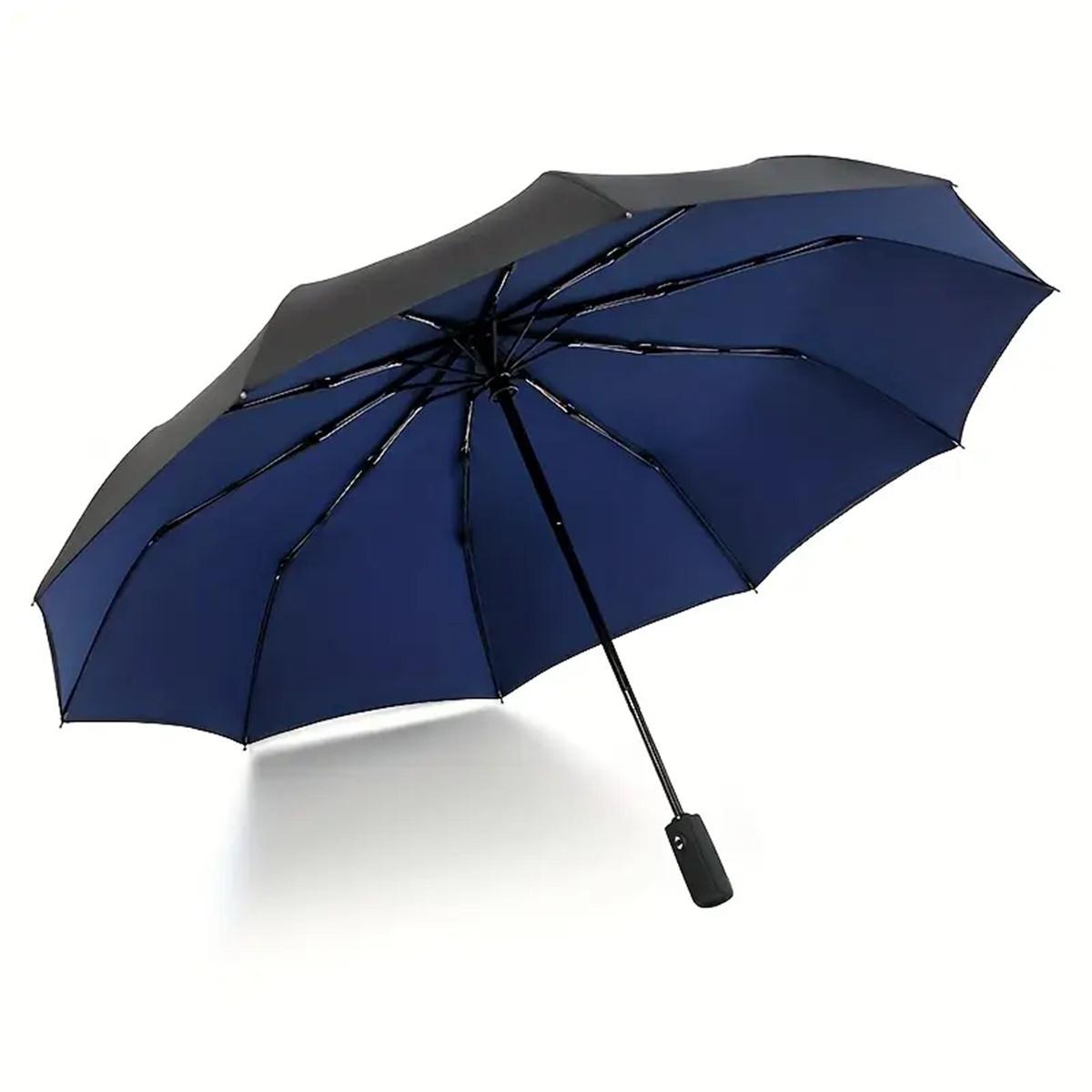 Luxury Business Umbrella, Windproof Sunscreen Folding Umbrella, Automatic Open, Double Layer 10 Rib Design, Lightweight & Portable