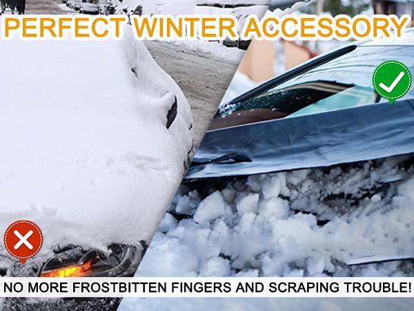 Windshield Snow Ice Cover for Cars, Extra Larger Size 82"x 62" Shade, Waterproof Winter Frost and Sunshade Cover with Side Mirrors Cover, Windshield Protector for Cars, SUVs, Trucks