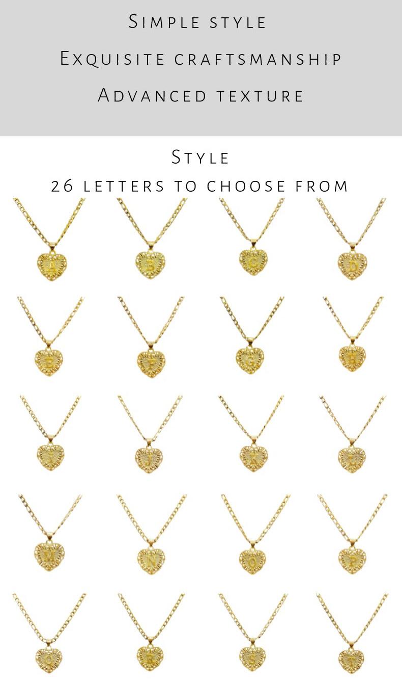 GGIRL 18K Gold Plated Heart initial letter necklace Fashion and simplicity Men and women Jewelry Fashion Jewelry Gift for Holiday Haul Christmas Birthdays Anniversaries