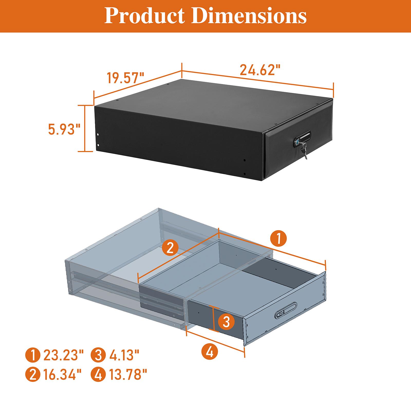 Hooke Road Modular Additional Drawer for 2015-2018 Jeep Wrangler JK & 2018-2026 Wrangler JL & 2021-2026 Ford Bronco 4-Door Car Trunk Organizer Car Trunk Storage