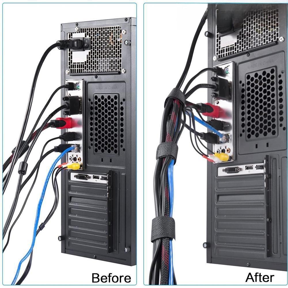 Reusable Cable Ties Set: Multi-Size, Eco-Friendly, Durable & Non-Slip. Strong Wire Organizer for Home, Office, Garage. Anti-Tangle Cord Management, Data Cable Holder, Efficient Fastening Tool.