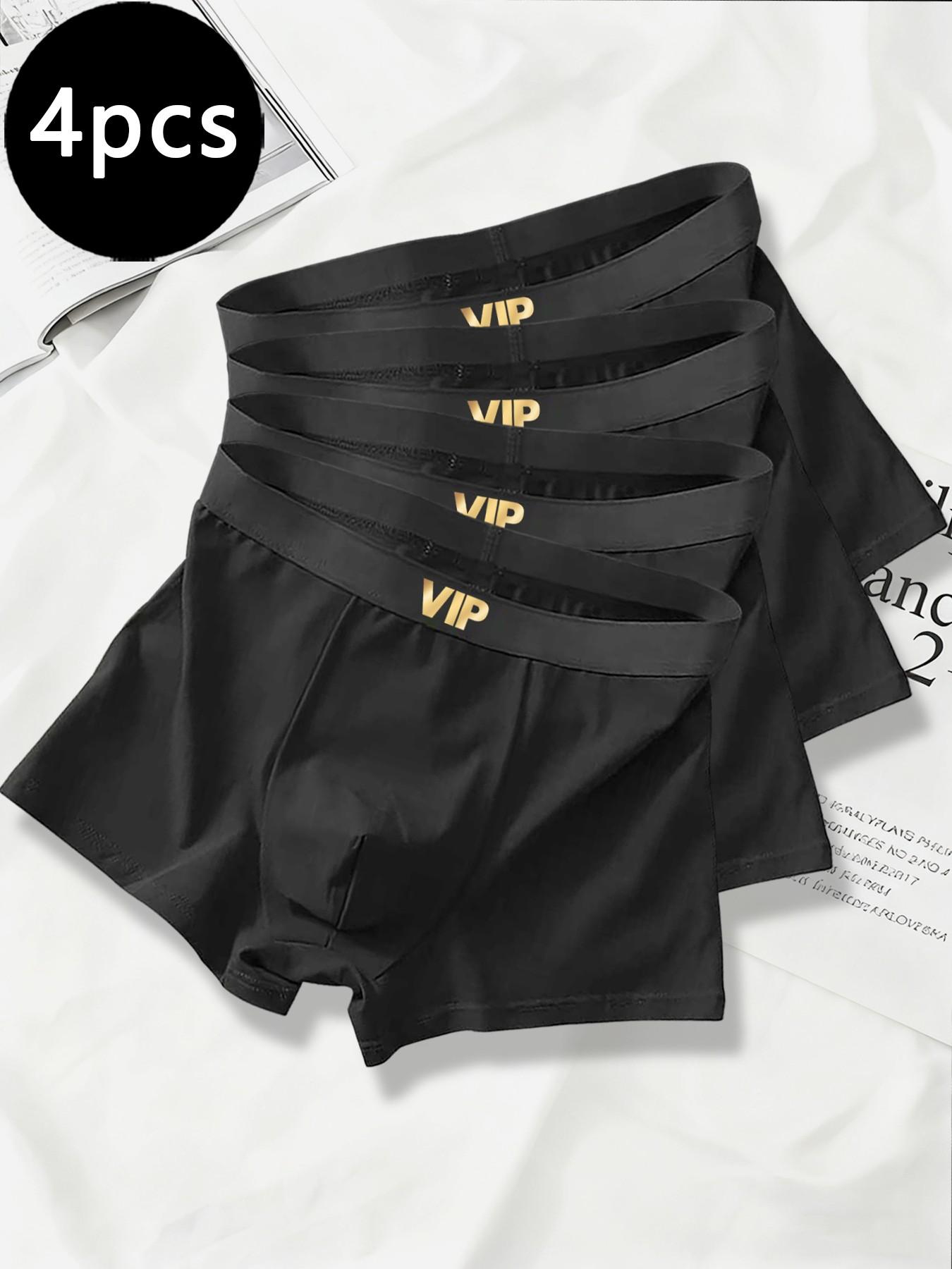 Men's underwear with VIP stylish waistband design, basic black style, comfortable and sweat-resistant, suitable for home, sports and daily wear