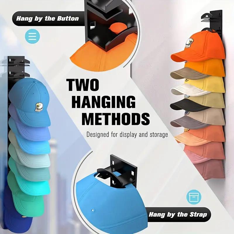 1 piece, 35cm/13.78inch * 6cm/2.36inch hat storage rack, hat hooks storage, multi-layer baseball cap wall-mounted storage rack, multi-layer wall-mounted multi-layer storage rack for baseball caps