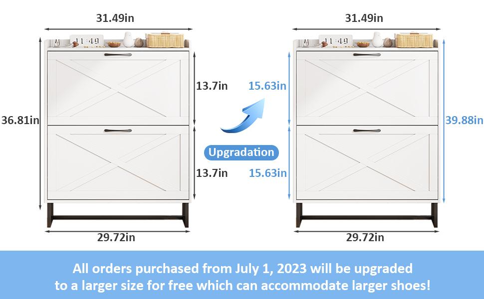 Vabches Entryway Shoe Storage Cabinet with Flip Drawers, Freestanding Shoe Organizer with Metal Legs, Slim Shoe Rack Cabinet