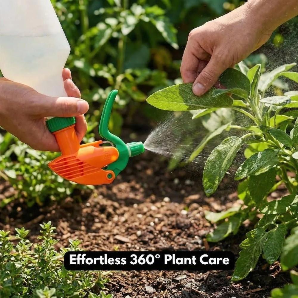 3 PCS Universal Fit 360° Spray Bottle Adapter, Includes Spray Bottle + Nozzle, Weighted Tube Replacement for Sprayers, Upside Down Multi-Angle Sprayer Attachment