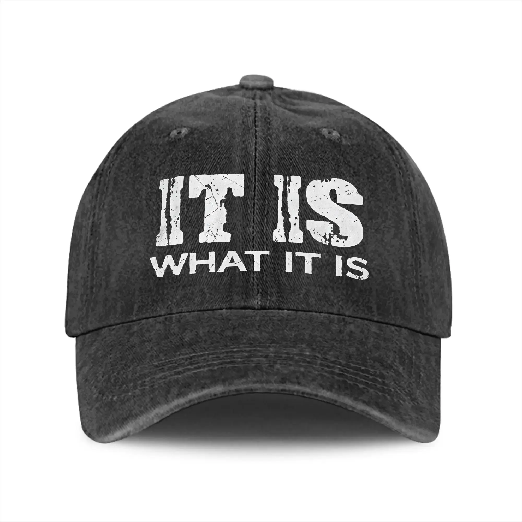 IT IS WHAT IT IS Printed Trucker Hat - Adjustable, Breathable Baseball Cap for Casual Outdoor Use, Unisex Sun Protection