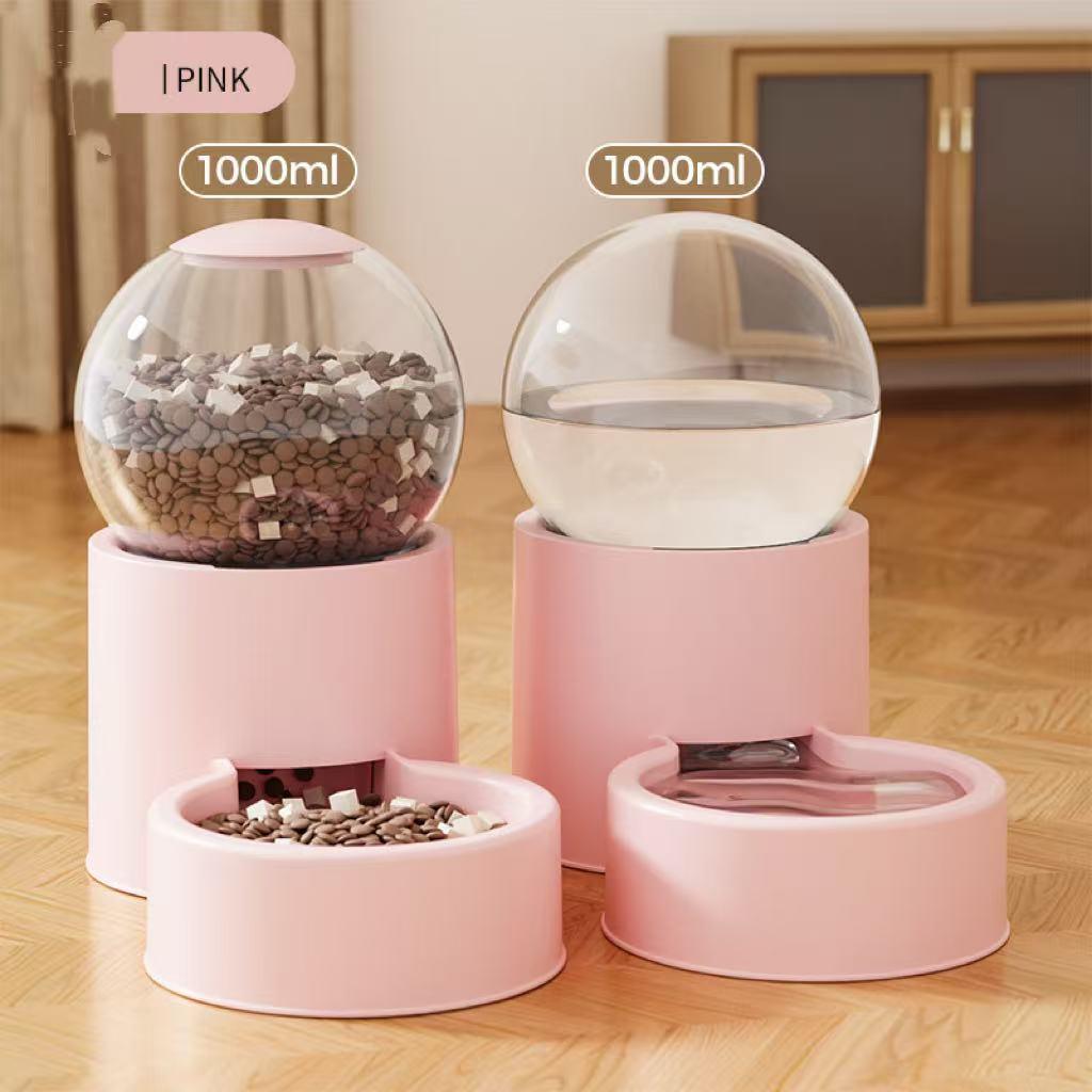 New Automatic Cat Feeder & Water Dispenser Large-Capacity Cat Bowl, Pet Food Storage Container Pet Watering Wonder