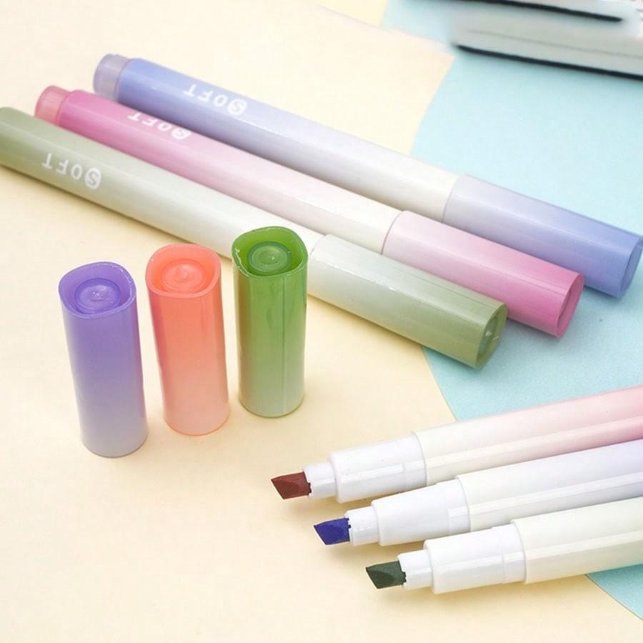 New Gradient Color Fluorescent Pen, High Aesthetic Large Capacity Highlighter Marker, Student Handwriting, Drawing, Note-Taking, Stationery