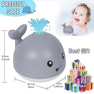 Baby Bath Toys, Toddler Bath Toys for Kids Ages 1-3, Light Up Whale Bath Toy Sprinkler, Pool Water Table Infant Baby Toys 6-12-18 Months, Bathtub Fountain Toy, Toddler 1st Birthday 1 2 3 Gifts