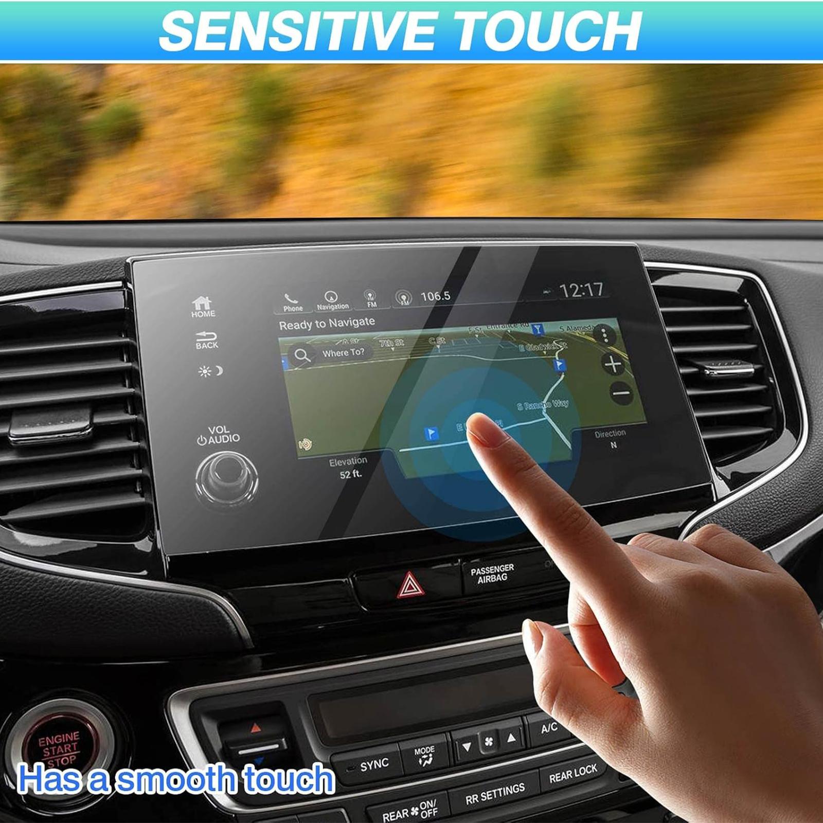 Canvcle Custom Fit for Screen Protector 2019 2020 2021 2022 Honda Pilot/Passport Tempered Glass 9H Navigation Touchscreen Protective Film(8-Inch) Cover Protection