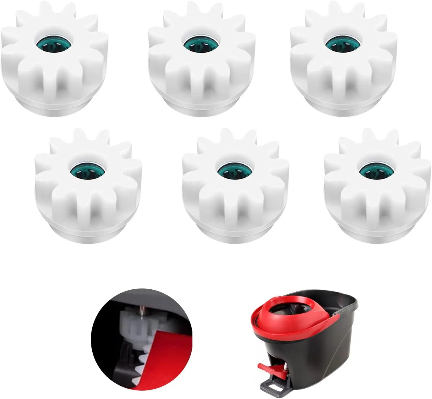 6 count Spin Mop Cleaning Gears ,  Gears for OCedar Mop Bucket,  Way Clutch Bearing Bucket Gear Sprockets Repair for  Easywring Bucket System