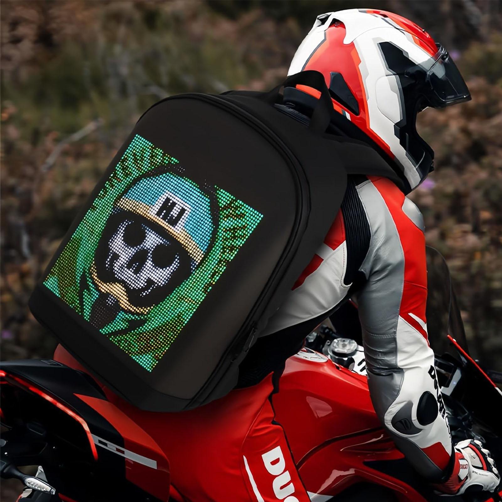 Smart LED Backpack with Bluetooth Connection, Laptop Backpack, Men's Cool Backpack Suitable for Motorcycles and Bicycles