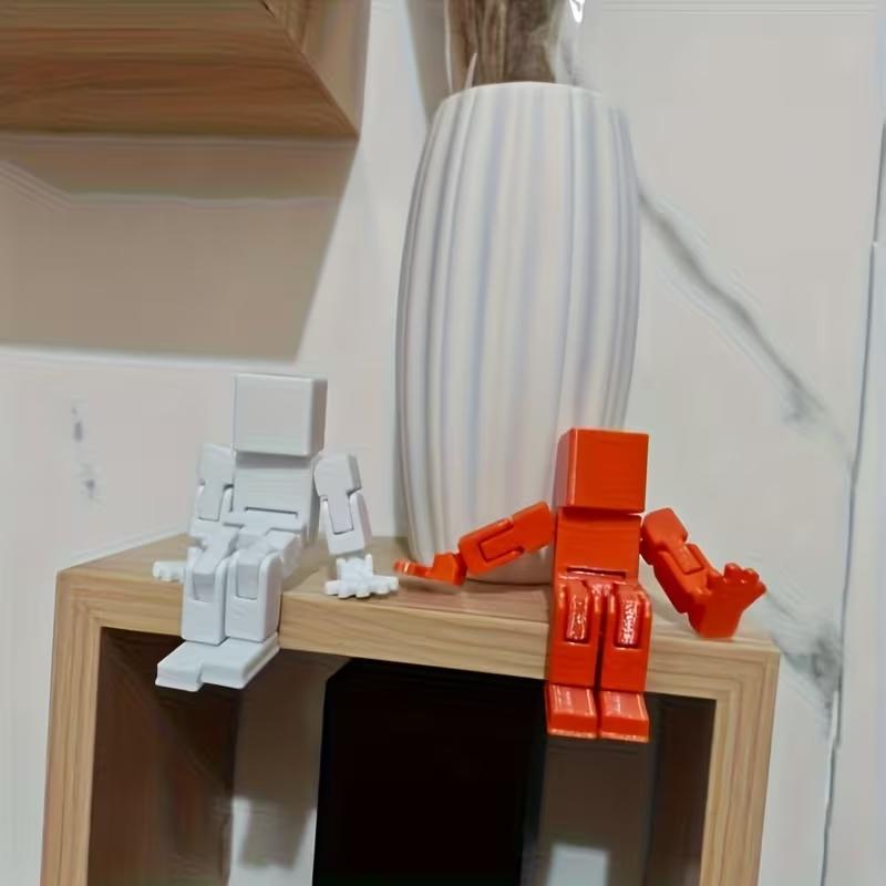 Adjustable Jointed Block Figure Model, Articulated Figures, Action Figurine, Desk Decoration for Computer, Office, School, Bedside Table, Car Console, Party, Home Decor Gift