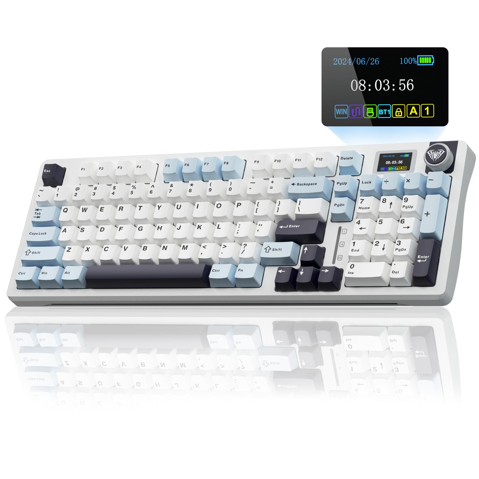 AULA S98 Pro Wireless Mechanical Keyboard,Smart Screen & Knob,Tri-Mode BT5.0/USB-C/2.4GHz Creamy Keyboard,Gasket Structure,Pre-lubed Linear Switches,Hot Swappable RGB Backlit Computer Gaming Keyboards FallFreshness TikTokShopfalldealsforyou AULA S98 Pro Wireless Mechanical Keyboard,Smart Screen & Knob,Tri-Mode BT5.0/USB-C/2.4GHz Creamy Keyboard,Gasket Structure,Pre-lubed Linear Switches,Hot Swappable RGB Backlit Computer Gaming Keyboards FallFreshness TikTokShopfalldealsforyou