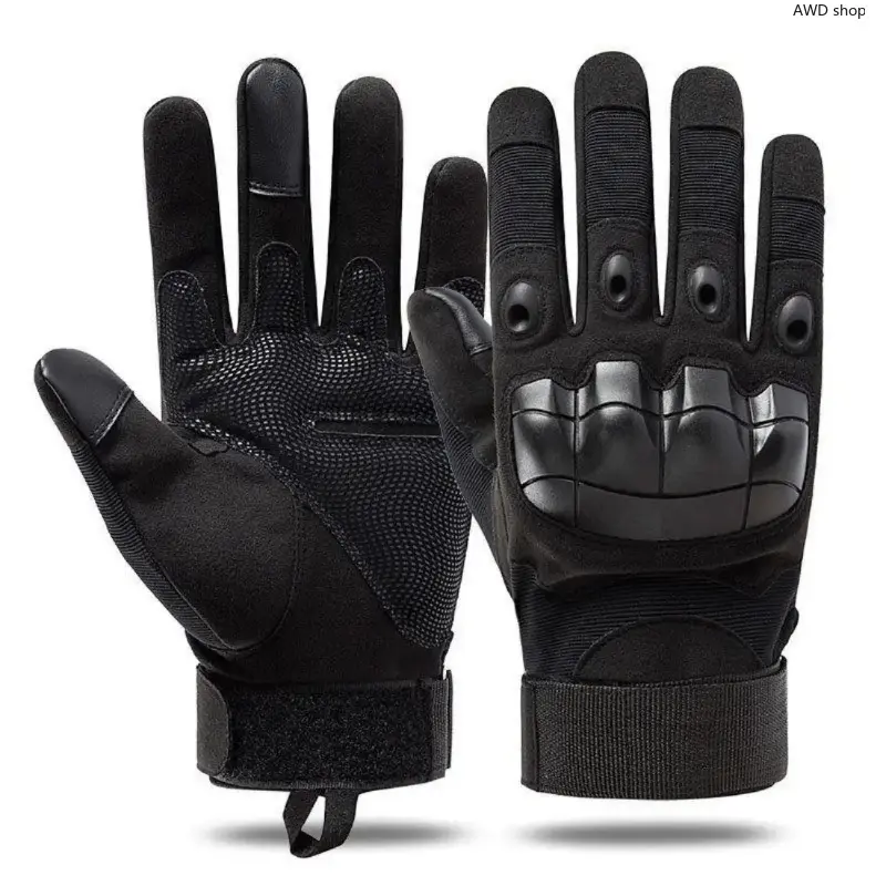 Men Tactical Full Finger Touchscreen Gloves, Breathable Non-Slip Shock Absorbing Work Gloves, Knuckle Protection Gear for Motorcycle Riding, Construction Work and Outdoor Sports