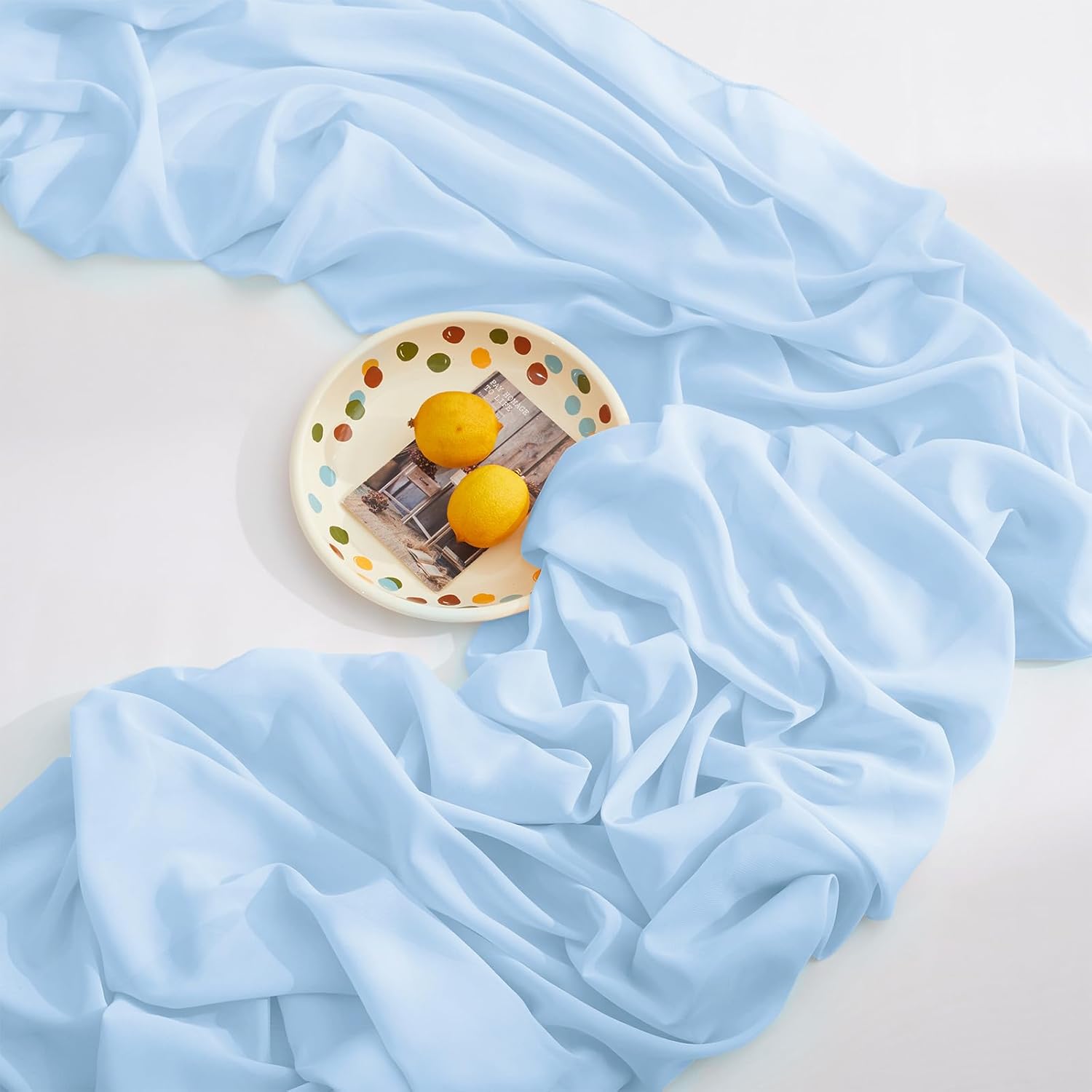 Solid Color Table Runner, Modern Simple Chiffon Table Runner, Decorative Tablecloth for Home Kitchen Dining Room Wedding Party