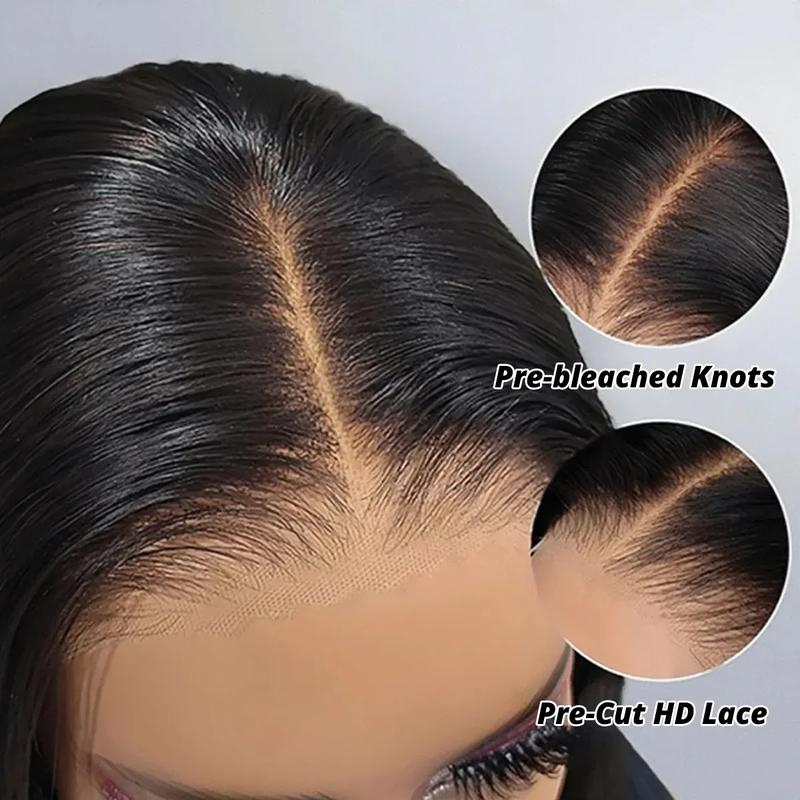 Bling Hair Glueless Wig Real Hair Ready To Wear Pre Cut Straight Wig 5x5 Transparent Lace Closure Wig Brazilian Wigs For Women