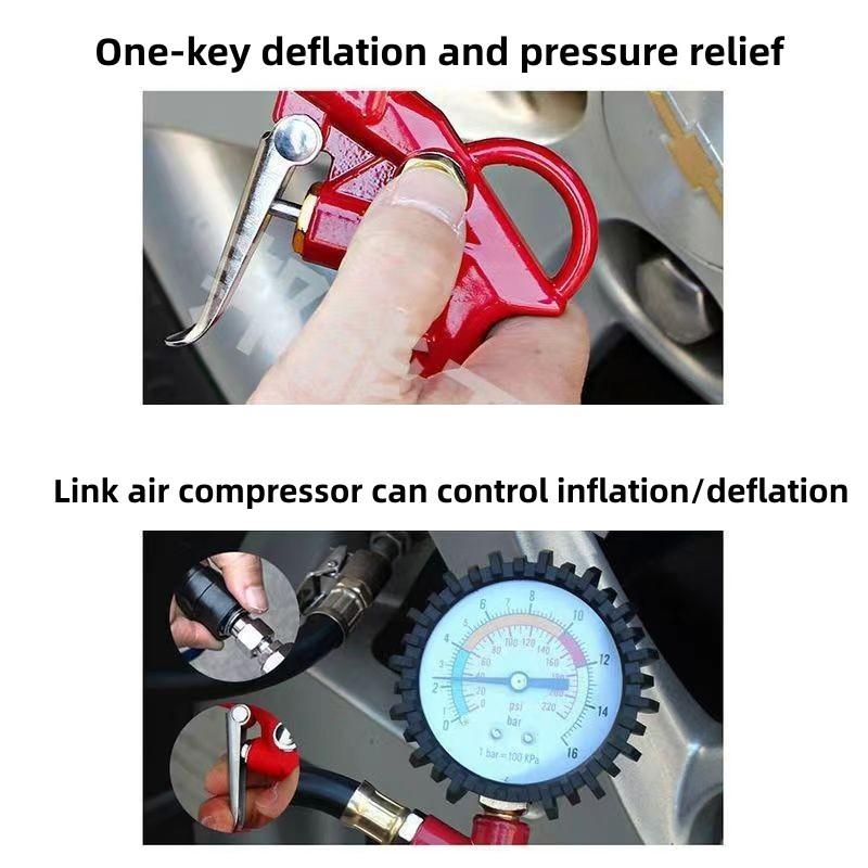 High Precision Tire Pressure Gauge, 250psi Dual Dial, Essential Car Maintenance Tool for Car Owners and Cyclists, Must-Have Device, Air Pressure Gauge for Tires