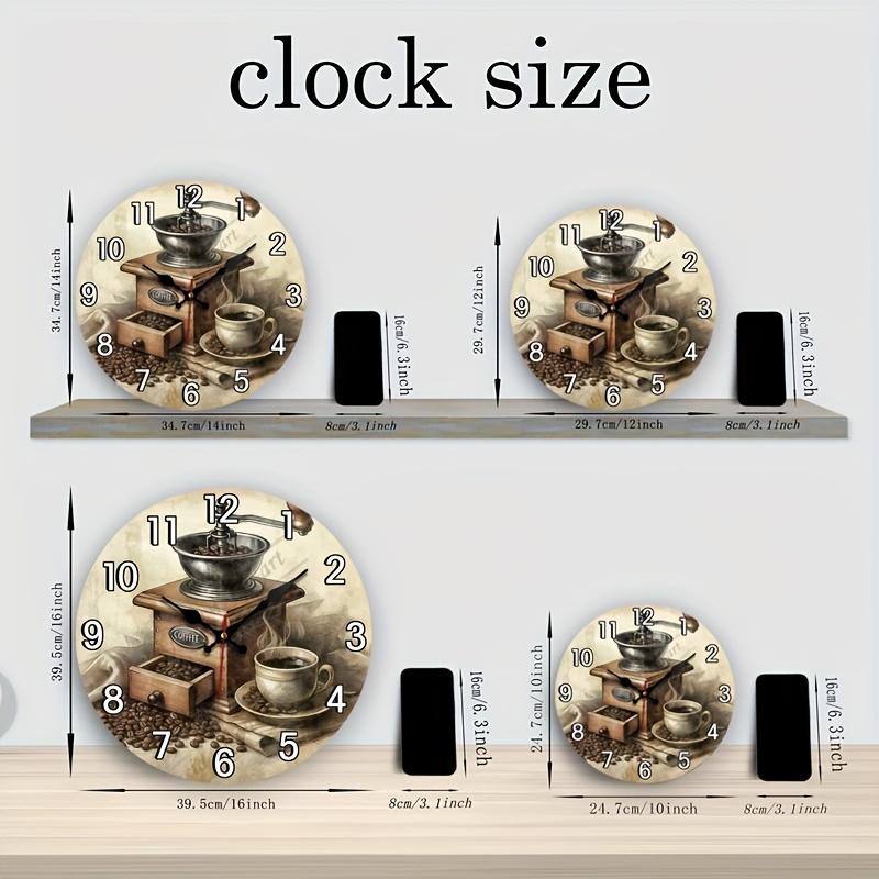 A Pack of Vintage Coffee Machine Pattern Decorative Silent Wall Clock Suitable for Home Decoration Gift Suitable for AA Batteries