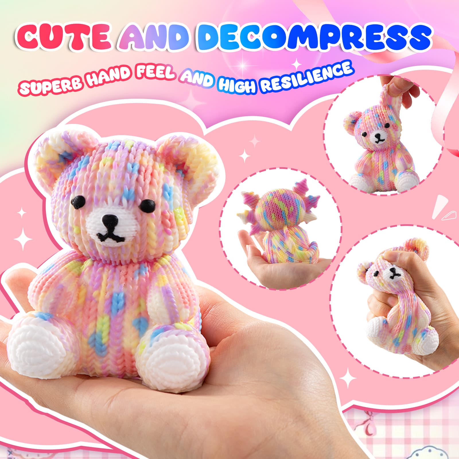 Bear and Axolotl Molds for Taba Squishy, Cute Crochet-Texture Animal Silicone Molds, Thick and Flexible Mould for Creating Unique Squishies, Ideal Gifts for Your Family - LET'S RESIN Bear and Axolotl Molds for Taba Squishy, Cute Crochet-Texture Animal Silicone Molds, Thick and Flexible Mould for Creating Unique Squishies, Ideal Gifts for Your Family - LET'S RESIN