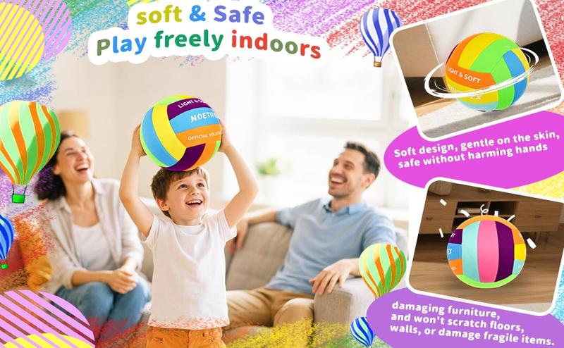 Soft Volleyball - Super Safe & Quiet for Kids Perfect for Indoor Games & Practice indoor outdoor gift Lightweight