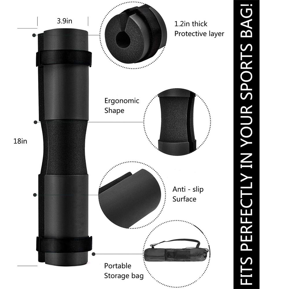 Squat Pad - Foam Barbell Pad for Squats Cushion, Lunges & Bar Padding for Hip Thrusts - Standard Olympic Weight Bar Pad - Provides Cushion to Neck and Shoulders While Training Workout Equipment Exercise Equipment