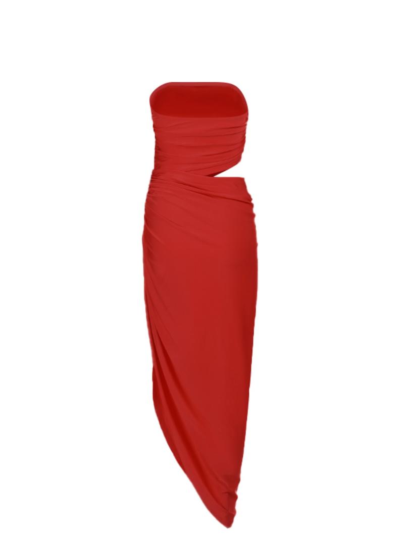 Women's Plain Cut Out Tube Dress, Elegant Strapless Dress for Party Club Dating Wear, Ladies Spring Clothes, Womenswear