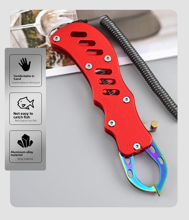 304 Stainless Steel Fish Lip Grip Tool Color Titanium Coating Portable Mini Fishing Pliers Hook Remover for Outdoor Angler