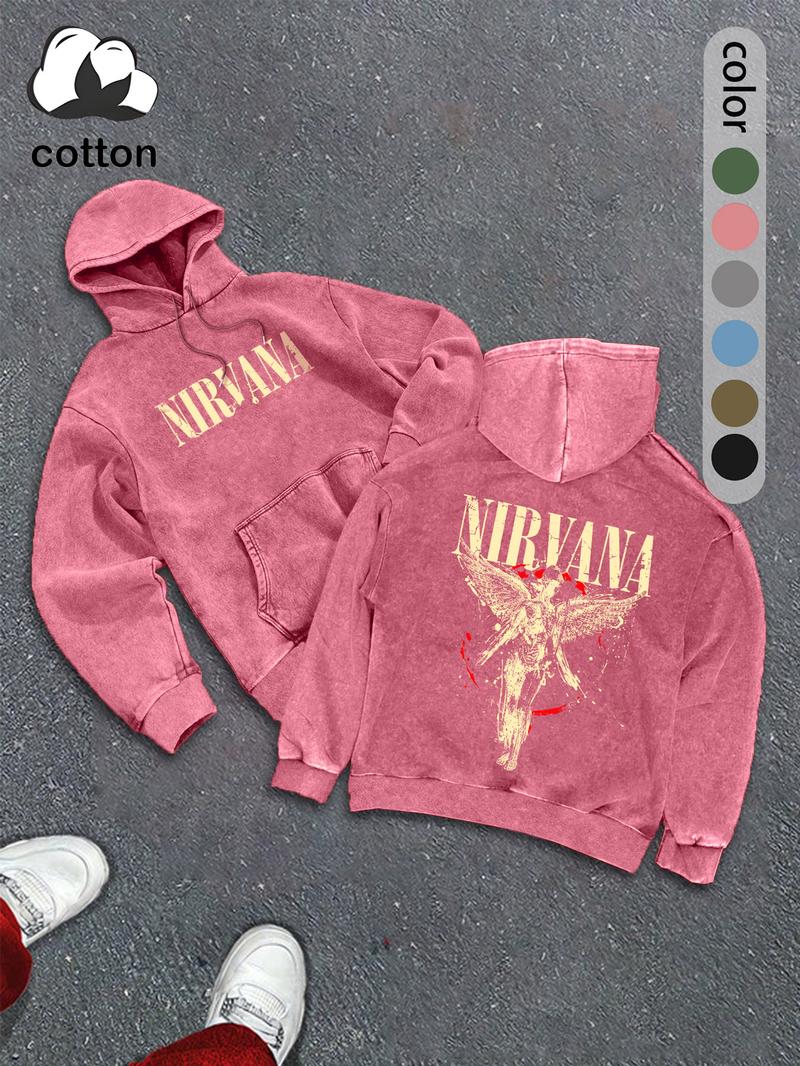 Men's hooded sweatshirt fashion trend casual hoodie, street Y2K heavy metal print men's autumn and winter wear