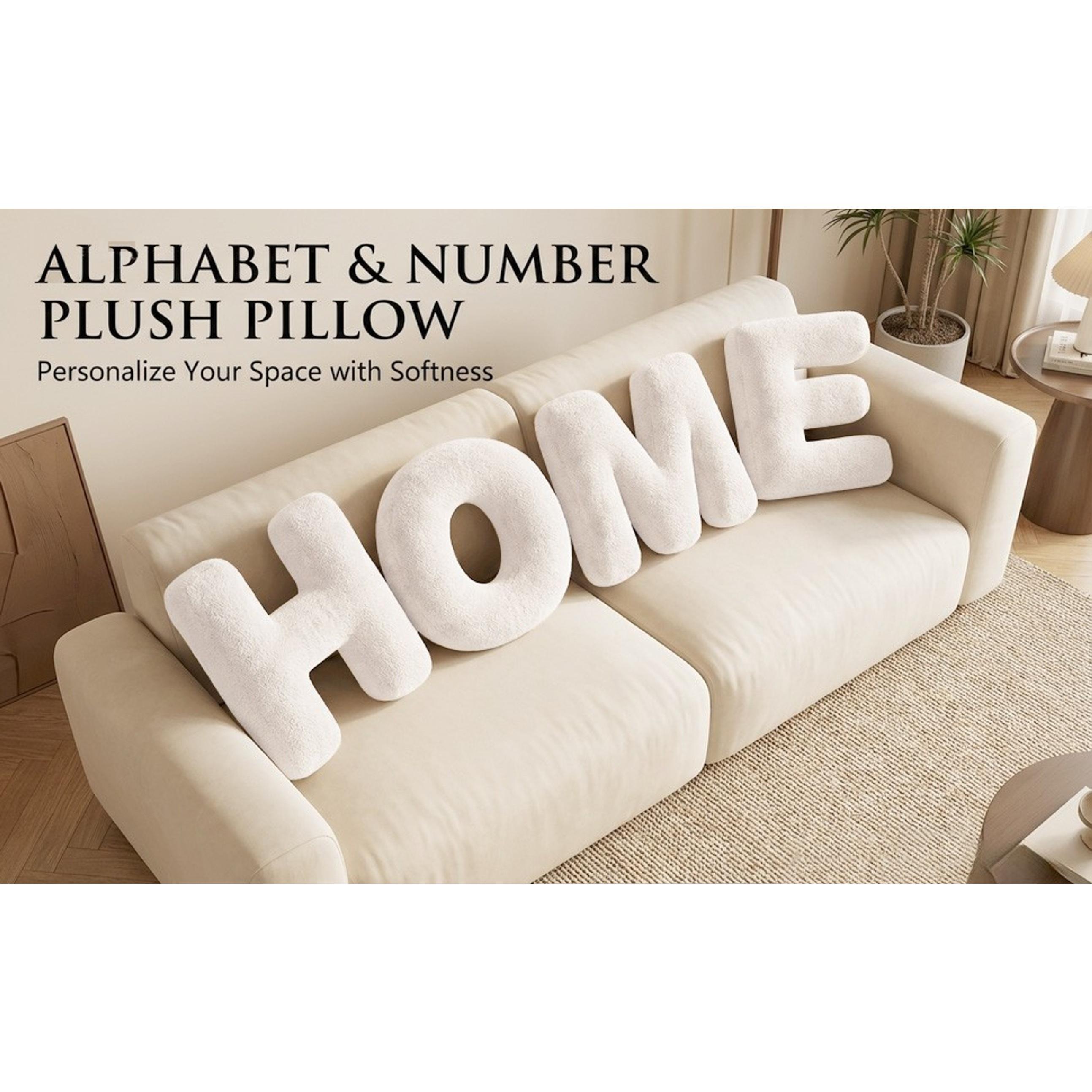 Letter Plush Pillow, Letter Hugging Throw Pillows, Decorative Initial Letter Shaped Throw Pillows for Bed Couch, Letter Pillows English Alphabet A to Z for Sofa Bedroom Living Room Decor (A)