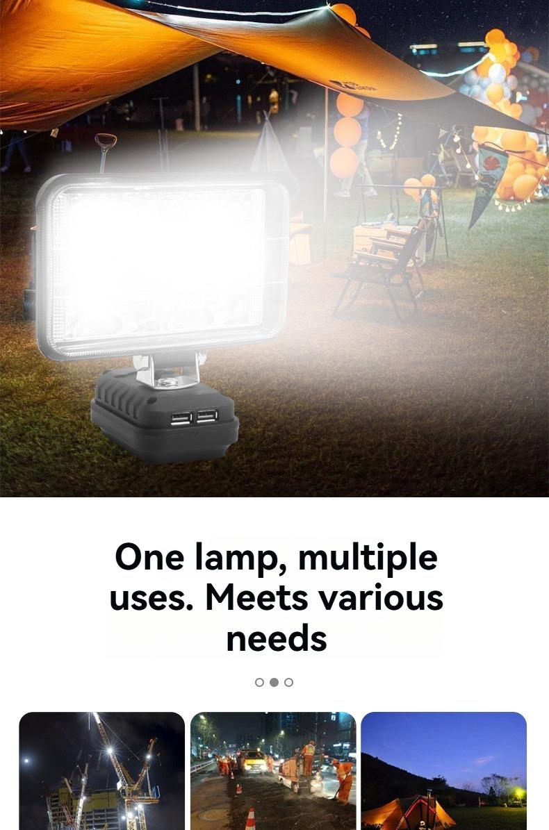 High Brightness LED Work Light Compatible with Makita & Dayi Lithium Batteries, Super Bright Outdoor Floodlight, Portable Emergency Job Site Lamp for Construction Repair Camping, Waterproof Cordless LED Flashlight Tool Light