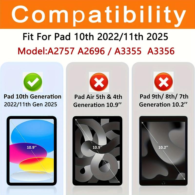 3-Pack Tempered Glass Screen Protector - Compatible with iPad 11th Generation A16, iPad 2022 10th Generation, 10.9inch - iPad Screen Protector, Suitable for iPad 7/8/9 Generation 10.2 / iPad Air 11 M3/M2 / iPad Pro 11 2018/2020/2021/2022