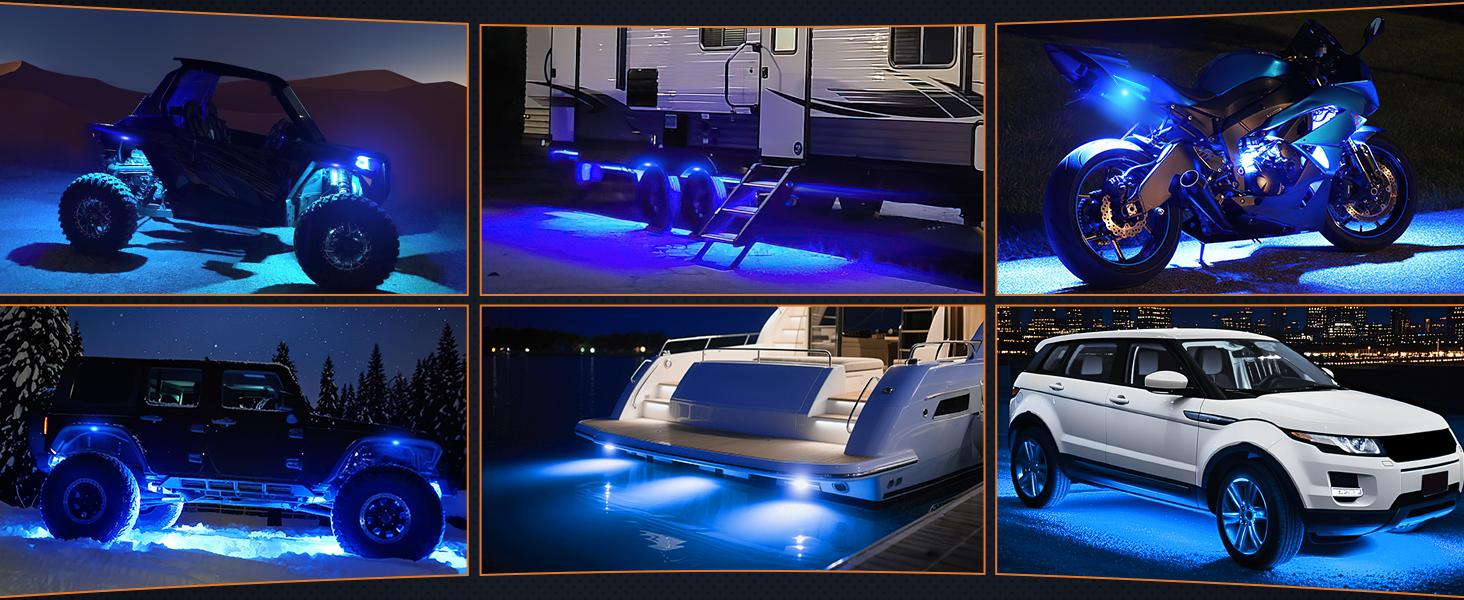 Nilight 4PCS LED Rock Light Set – Blue Waterproof Light Pods | Under Body Wheel Well Accent Lights | For Car Truck ATV UTV SUV Motorcycle Boat | IP68 Rated dealsforyoudays decor