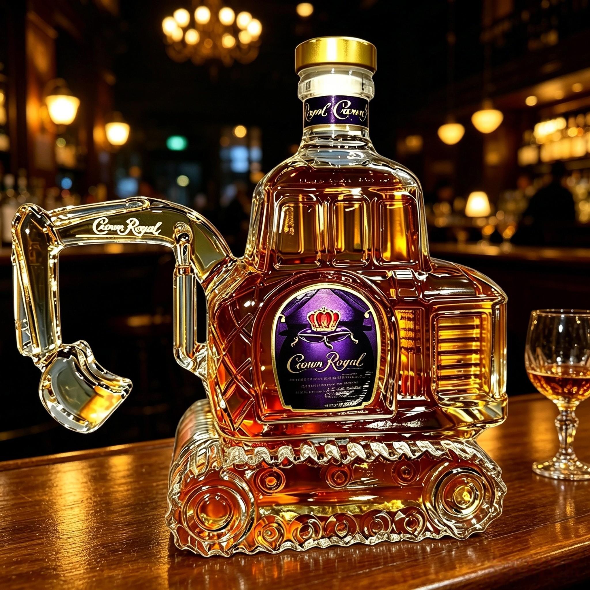 Excavator Shaped Whiskey Decanter, Unique Home Bar Decor Conversation Piece, Barware, Novelty Bar Accessories, Ideal for Parties, Holidays and Gifts, Cool Design for Enthusiasts