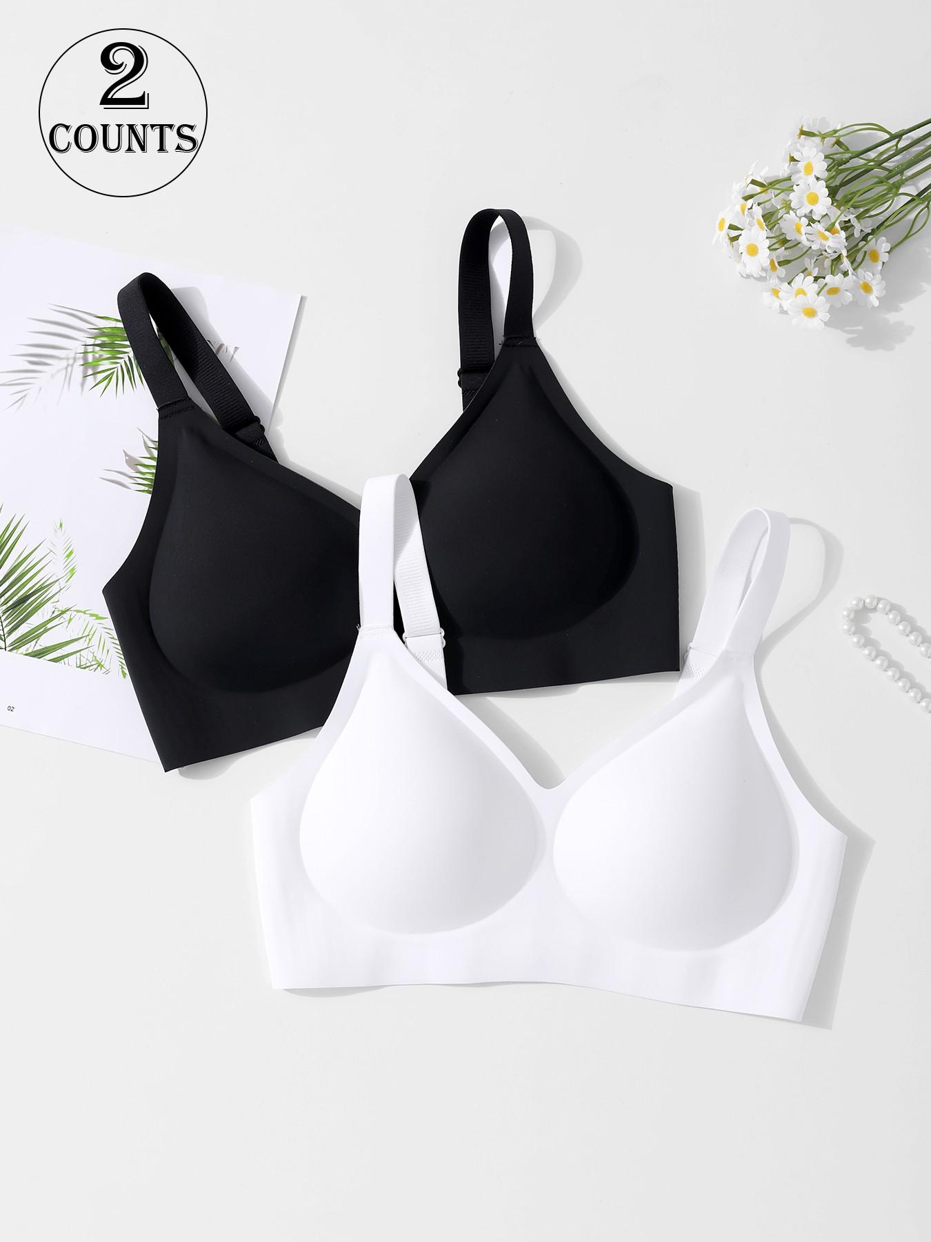 High-Quality Seamless Jelly Bra, Four-Row Three-Buckle, Push-Up Adjustable Sports Bra, Comfortable Breathable Skin-Friendly, Women's Wire-Free Bra