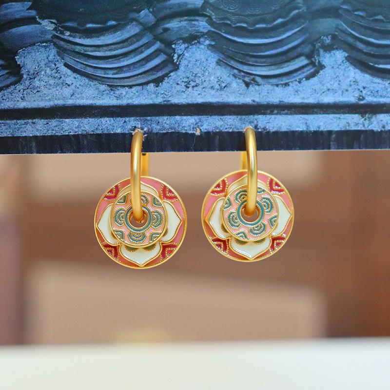 Handmade Oil Drop Earrings Original Chinese Style Fashion Elegant Minimalist Luxury Unique Vintage Women Jewelry