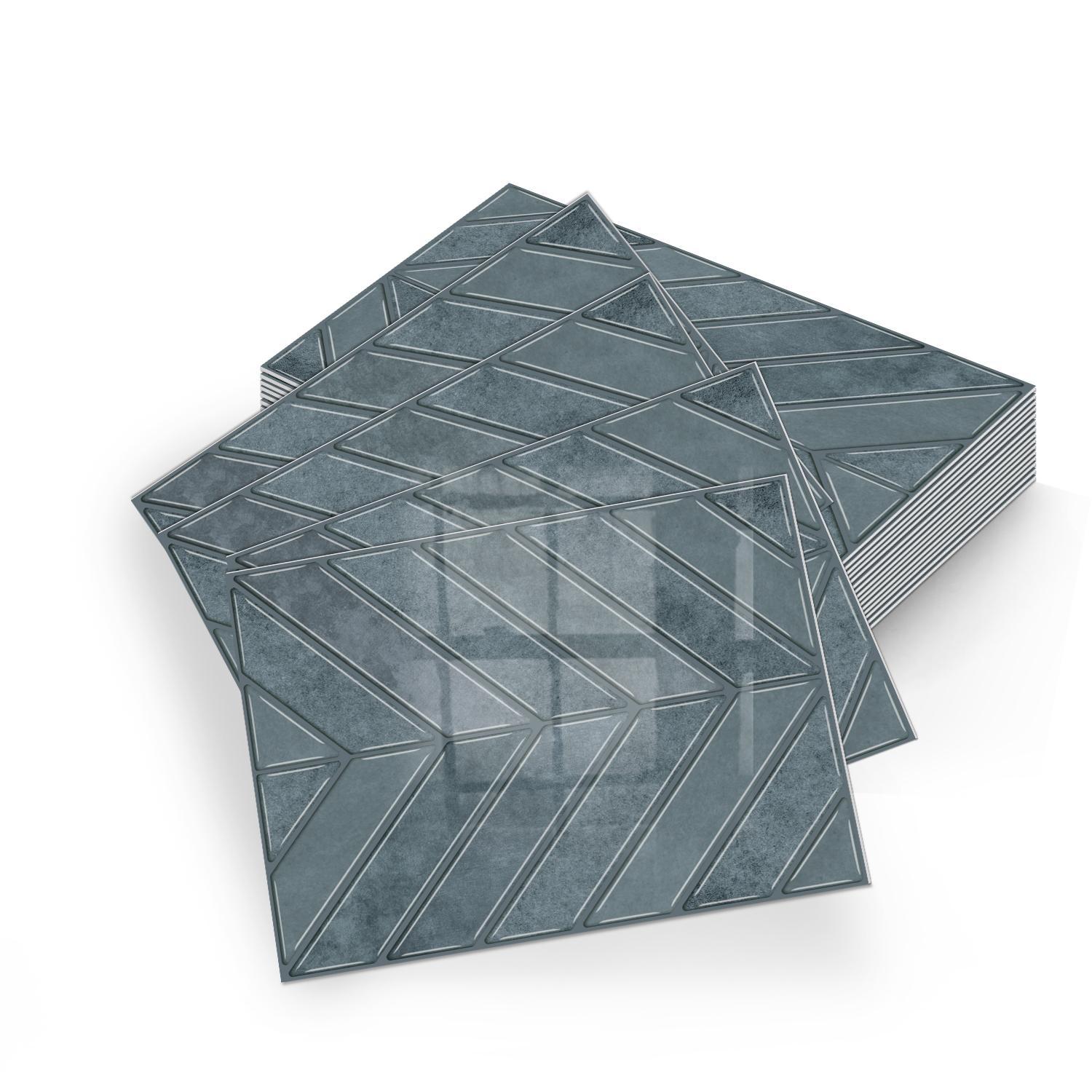 Geometric Herringbone Pattern Stickers, 12/24pcs Self Adhesive & Detachable Design, Waterproof Wall Decor for Kitchen Cabinets