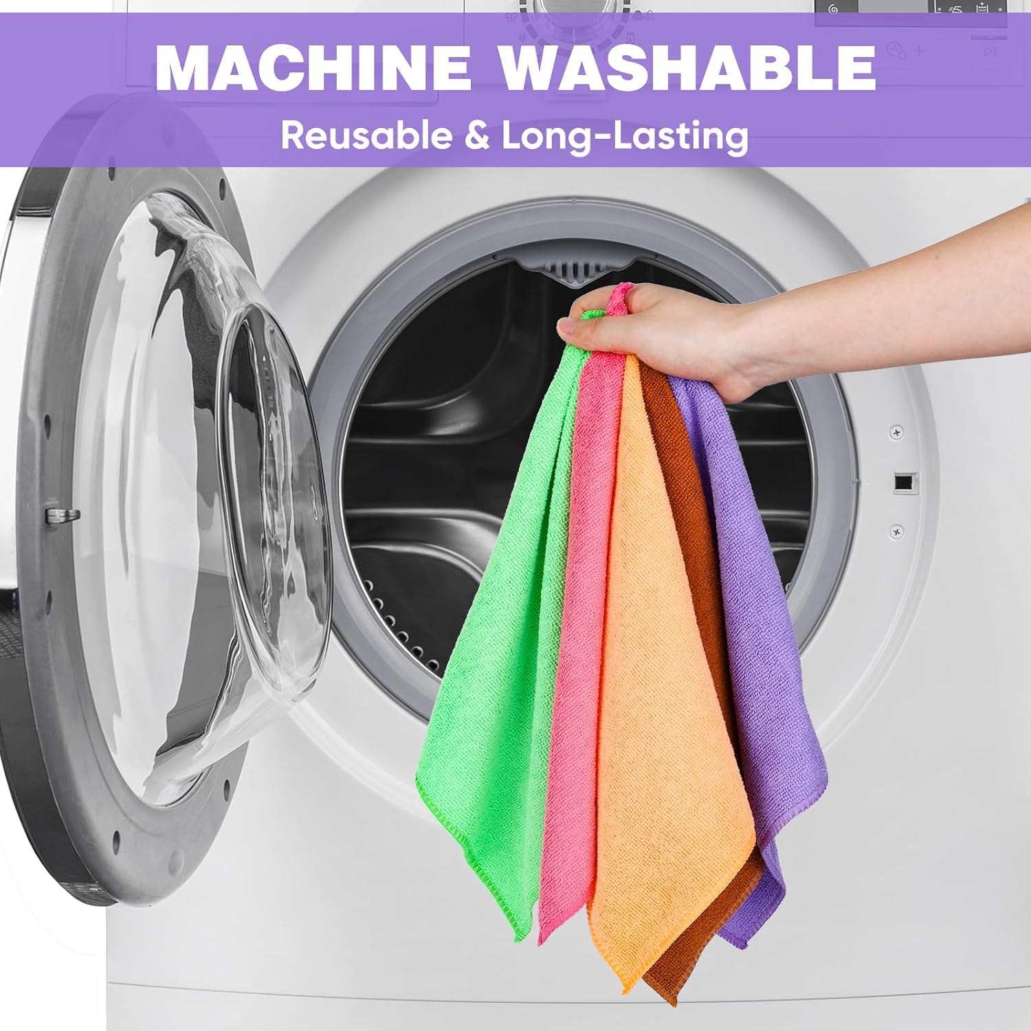 Microfiber Cleaning Cloths, 10 Pack Assorted Cleaning Rags, Highly Absorbent Microfiber Towels for Car, Kitchen, Bathroom and Household Cleaning, 11.8"X11.8"