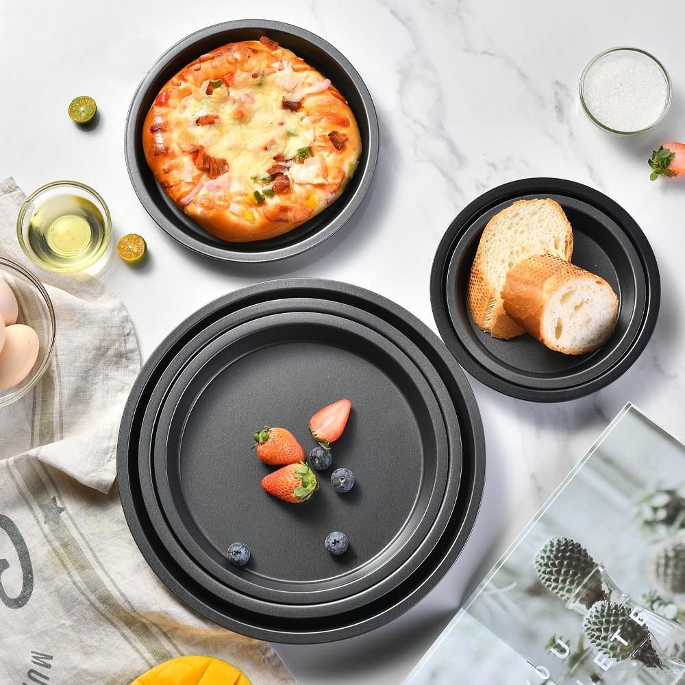Thick Carbon Steel Non-Stick Round Cake Mold, Baking Tray, DIY Pizza Pan, Ideal for Home Bakers, Durable & Easy to Clean