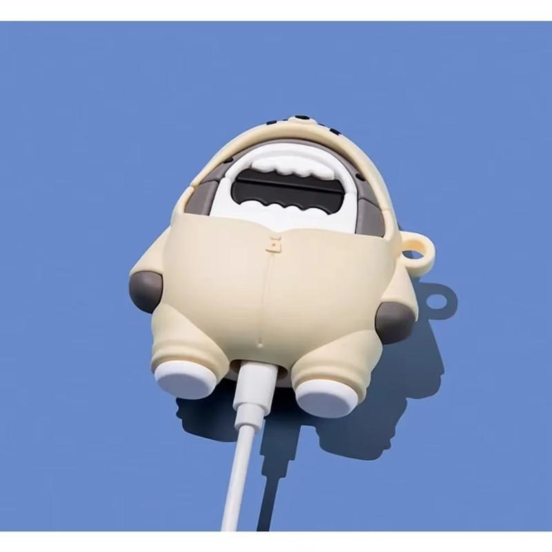Cute Shark 3D Cartoon Silicone Cover for AirPods Pro 1/2 with Keychain  airpods pro case  air pods case