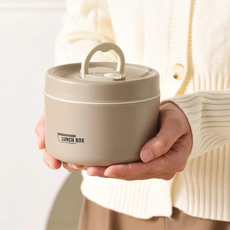 Portable Insulated Food Lunch Container Set, 1 Set Including 3 Counts Lunch Box & 1 Count Insulated Bag, 3 Separate Stackable Lunch Container for Adult & Kids Travel, Insulated Bento Box, Kitchenware