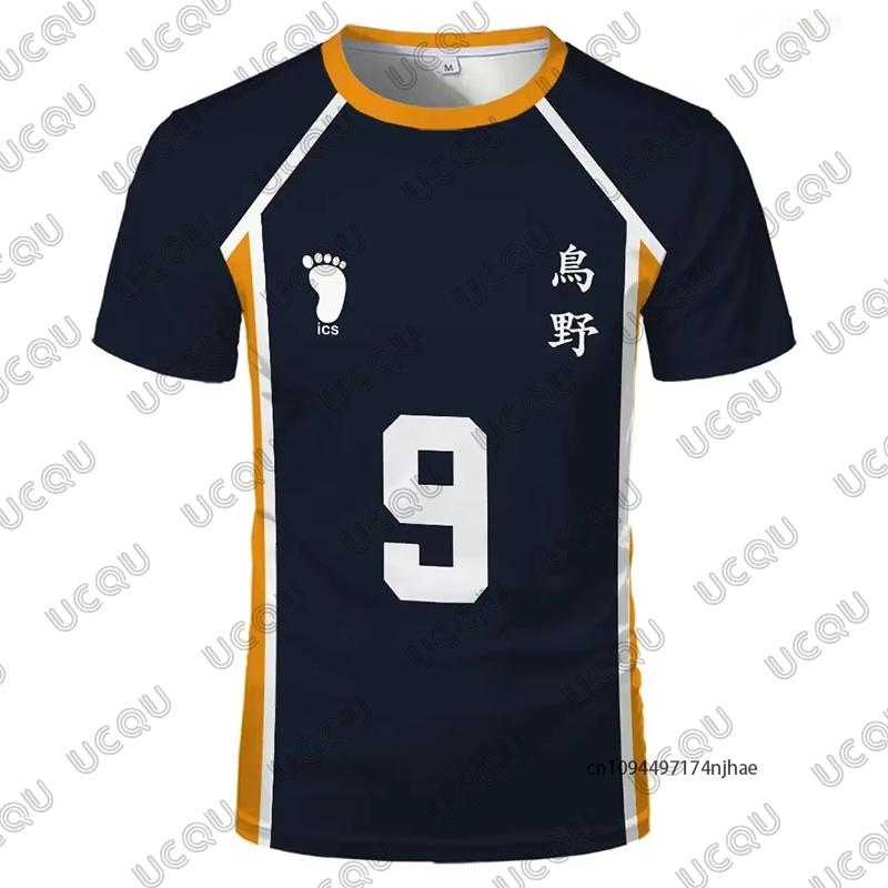 Anime Haikyuu Role Play Jersey Men's Tshirt Karasuno High School Volleyball Club Hinata Shoyo Kageyama Sports Tee Kids/Adult Top